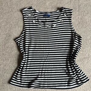 Elegant Black and White Striped Tank Top